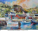 Down on the Wharf at Petty Harbor-1, Oil on Canvas